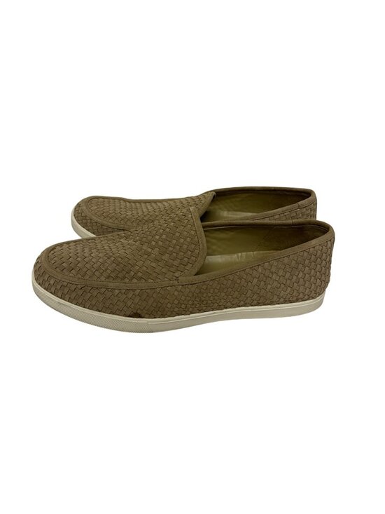 Vince Soma Slip On Sneakers Men\'s 12 Brown Woven Leather Loafers EUC Casual Tan main image 4